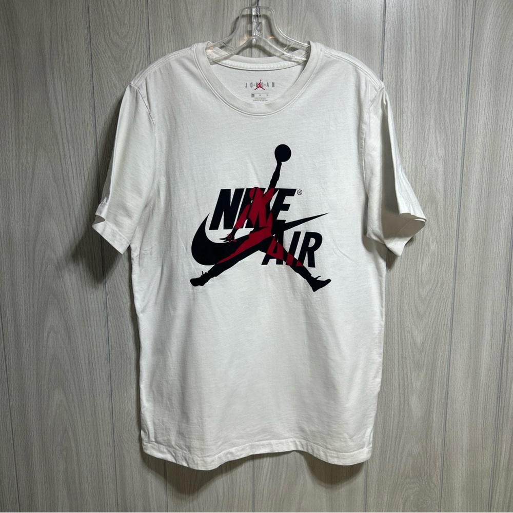 Air Jordan Nike Air White Short Sleeve Shirt Size Large